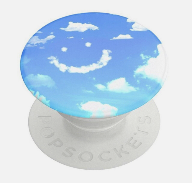 PopSockets PopGrip Swap Top Phone Grip Stand Smiley Blue Skies Clouds