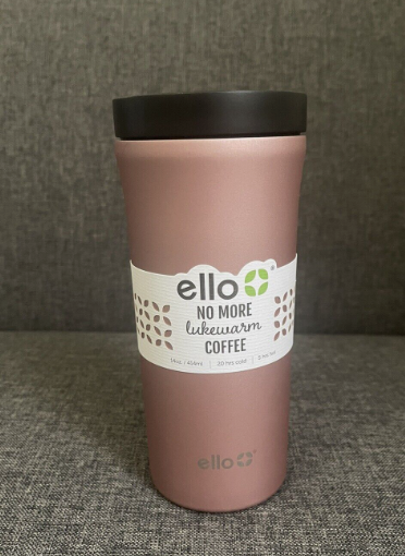 Ello Arabica Stainless Steel Powder Coat Coffee Tumbler with Sliding Rosegold