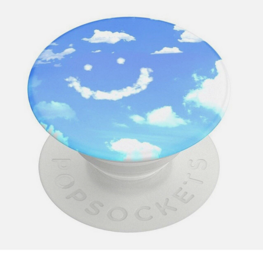 PopSockets PopGrip Swap Top Phone Grip Stand Smiley Blue Skies Clouds