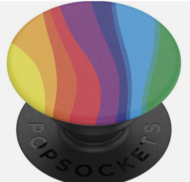 PopSockets Phone Grip Stand Rainbow Flow POPGRIP PopSocket Swapable Top