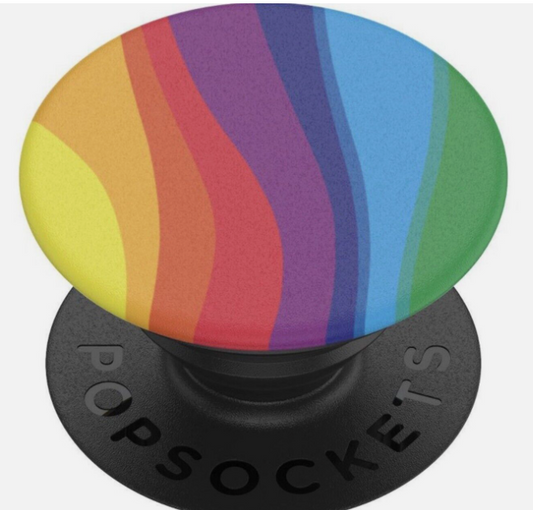 PopSockets Phone Grip Stand Rainbow Flow POPGRIP PopSocket Swapable Top