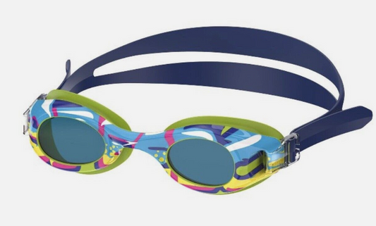 speedo kids' glide Print swim goggles - Lime Punch/Cobalt