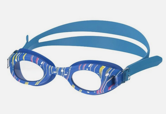 Speedo Kids Glide Print Swim Googles Blue Water (3-6) No Leak