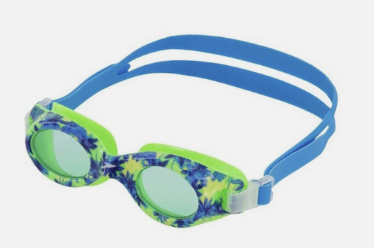 Speedo JUNIOR JR. Glide Print Paradise Green/Jade Swim Googles No Leak (6-14)