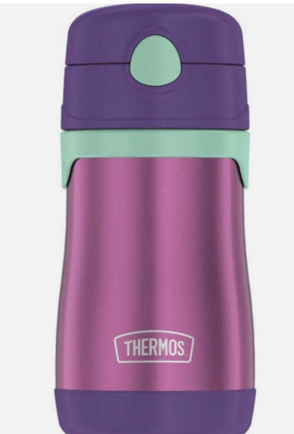 Thermos 10oz Stainless Steel Straw Bottle Purple