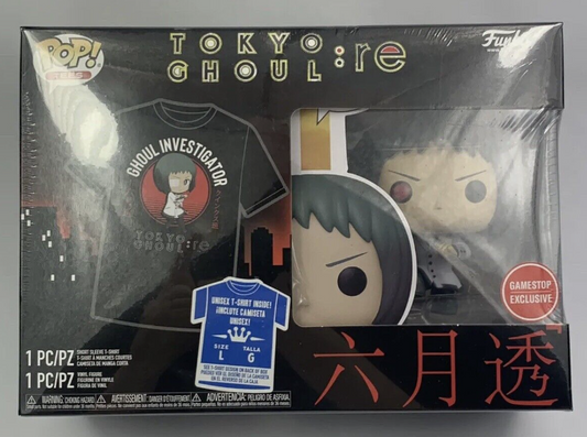 Funko Pop Anime Tokyo Ghoul RE Toru Mutduki Pop and Tee Sz L Exclusive